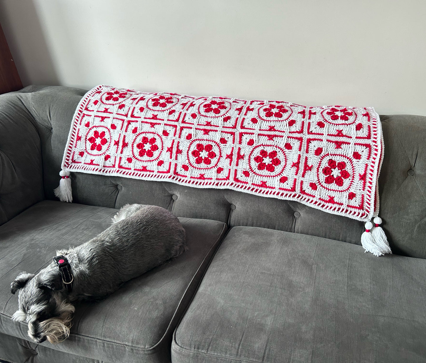 Poinsettia Tiles Crochet Blanket Kit